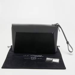 S.T.Dupont Grey/Black Leather Zip Aound Travel Organizer 