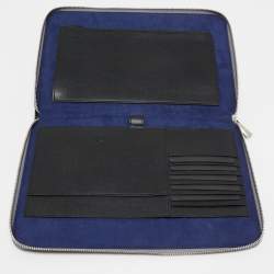 S.T.Dupont Grey/Black Leather Zip Aound Travel Organizer 