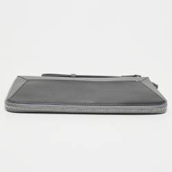 S.T.Dupont Grey/Black Leather Zip Aound Travel Organizer 