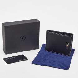S.T. Dupont Black Perforated Leather Bifold Wallet