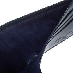 Pre Owned S.T. Dupont Navy Blue Leather Bifold Wallet
