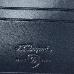 Pre Owned S.T. Dupont Navy Blue Leather Bifold Wallet