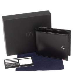 S.T Dupont Black Leather D Line Elysee 6CC Bifold Wallet