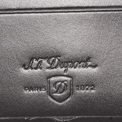S.T. Dupont Black Croc Embossed Leather Bifold Wallet