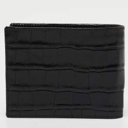 S.T. Dupont Black Croc Embossed Leather Bifold Wallet