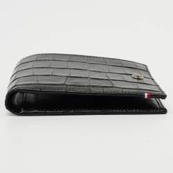 S.T. Dupont Black Croc Embossed Leather Bifold Wallet
