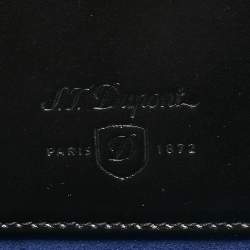 S.T.Dupont Black Embossed Leather Dandy Wristlet Pouch