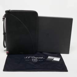 S.T.Dupont Black Leather Wristlet Pouch