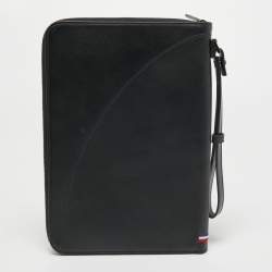 S.T.Dupont Black Leather Wristlet Pouch