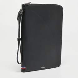 S.T.Dupont Black Leather Wristlet Pouch