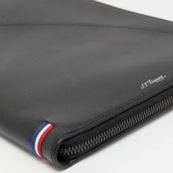 S.T.Dupont Black Leather Wristlet Pouch