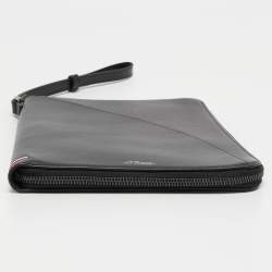 S.T.Dupont Black Leather Wristlet Pouch