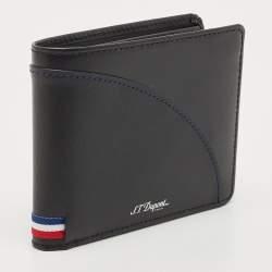 S.t. Dupont Black Leather 8CC Billfold Wallet