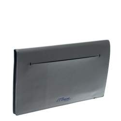 S.T. Dupont Grey Leather Plat Slim Organizer