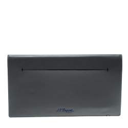 S.T. Dupont Grey Leather Plat Slim Organizer