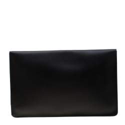 Pre Owned S.T. Dupont Black Leather Sleeve Slim Pochette