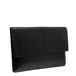 Pre Owned S.T. Dupont Black Leather Sleeve Slim Pochette