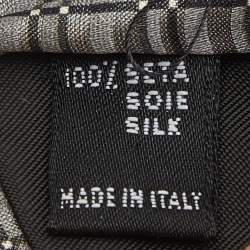 Pre Owned S.T. Dupont Grey Geometric Pattern Tie