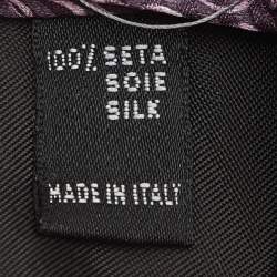 Pre Owned S.T. Dupont Purple Circle Pattern Silk Tie