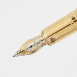 Pre Owned Montegrappa Romeo 18k Yellow Gold Sterling Silver Fountain Pen