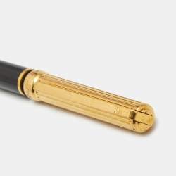 Pre Owned S.T. Dupont Gatsby Black Lacquer Gold Tone Ballpoint Pen