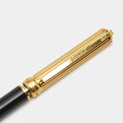 Pre Owned S.T. Dupont Gatsby Black Lacquer Gold Tone Ballpoint Pen