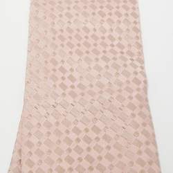 Pre Owned ربطة عنق إس تي ديبونت حرير نقش مربعات وردي