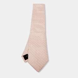 مملوكة مسبقًا S.T. Dupont Pink Check Pattern Silk Tie