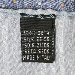 مملوكة مسبقًا ربطة عنق إس تي دوبونت حرير مطبوع أزرق طقم