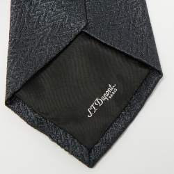 Pre Owned S.T. Dupont Blue Jacquard Traditional Tie