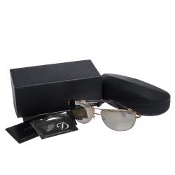 S.T Dupont Gold Tone/ Brown DP 7002 Polarized Aviator Sunglasses