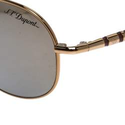 S.T Dupont Gold Tone/ Brown DP 7002 Polarized Aviator Sunglasses