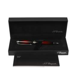 S.T Dupont Line D Atelier Collection Red Lacquer Palladium Finish Ballpoint Pen