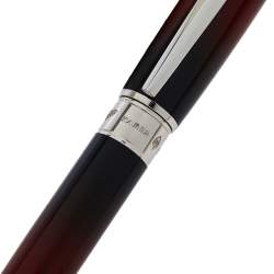 S.T Dupont Line D Atelier Collection Red Lacquer Palladium Finish Ballpoint Pen