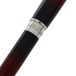 S.T Dupont Line D Atelier Collection Red Lacquer Palladium Finish Ballpoint Pen