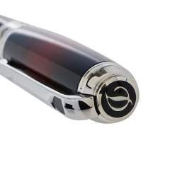 S.T Dupont Line D Atelier Collection Red Lacquer Palladium Finish Ballpoint Pen