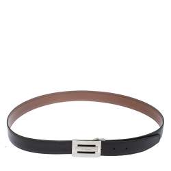 S.T. Dupont Black/Brown Leather Reversible Belt 105CM