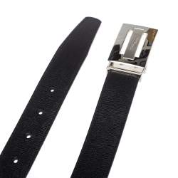 S.T. Dupont Black/Brown Leather Reversible Belt 105CM