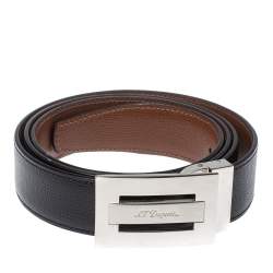 S.T. Dupont Black/Brown Leather Reversible Belt 105CM
