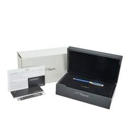 S.T. Dupont Line D Blue Natural Lacquer Gold Finish Rollerball Pen
