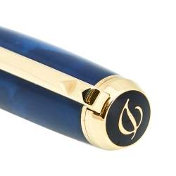 S.T. Dupont Line D Blue Natural Lacquer Gold Finish Rollerball Pen