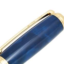 S.T. Dupont Line D Blue Natural Lacquer Gold Finish Rollerball Pen