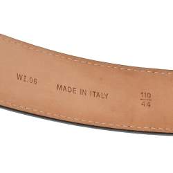 S.T. Dupont Black Textured Leather Buckle Belt 110CM