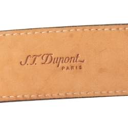 S.T. Dupont Black Textured Leather Buckle Belt 110CM