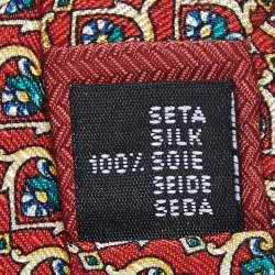 S.T. Dupont Red Printed Silk Tie