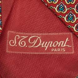 S.T. Dupont Red Printed Silk Tie