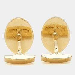 S.T. Dupont Sun Gold Tone Oval Cufflinks