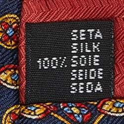S.T. Dupont Navy Blue Printed Silk Traditional Tie