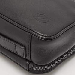 S.T. Dupont Black Leather Double Zip Pouch