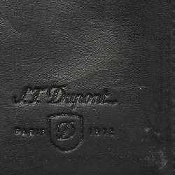 Pre Owned S.T. Dupont Black Leather Flap Card Case